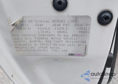 1992 Pontiac Firebird from USA, damaged, VIN 1G2FS33E6NL206463